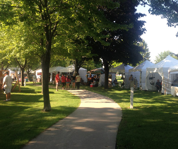 ARTZscape by the Bay Vendors set up with displays