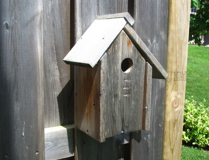 Wooden Slanted Roof Birdhouse