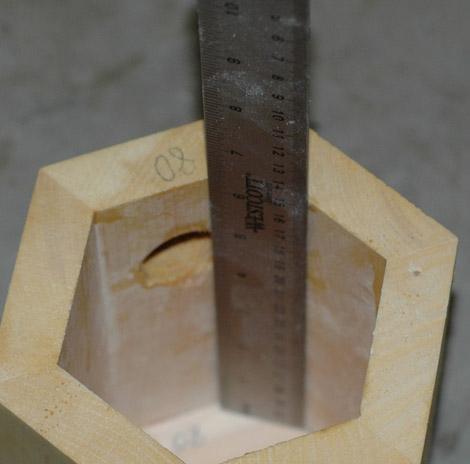 Measuring the interior of a birdhouse