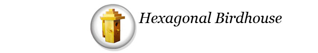 Hexagonal Birdhouse made in Canada. Fully functional and environmentally friendly. Birds attracted include wren, chickadee and nuthatch.