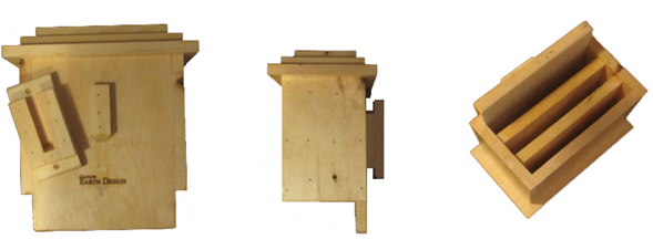 Large Bat House Knotty White Pine side, bracket and roof picture