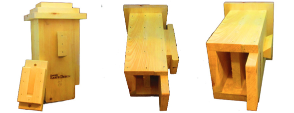 Small Bat
                    House Knotty White Pine side, bracket and roof
                    picture