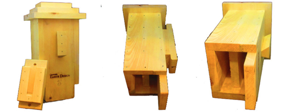 Small Bat House Knotty White Pine side, bracket and roof picture