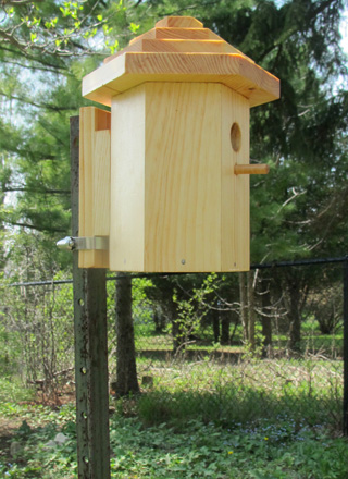 Mounting a birdhouse on a metal pole or t-bar